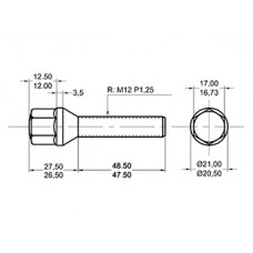BULON PEUGEOT 307/405/PARTNER 12X45X1,25