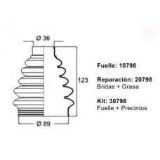 FUELLE PEUGEOT 308 HOMOC KIT CAÑO GRUESO